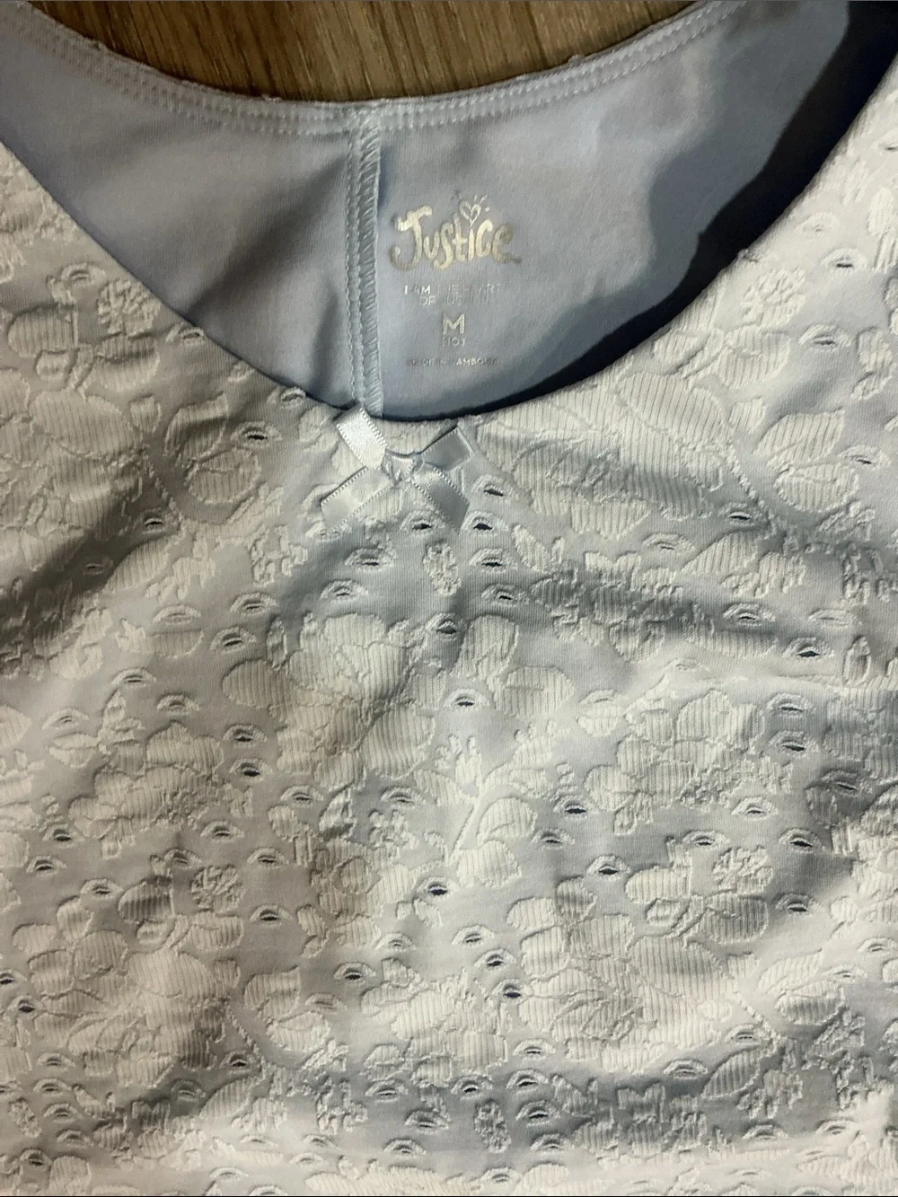 Justice Light Blue Lace A-Line Long Sleeve Tunic